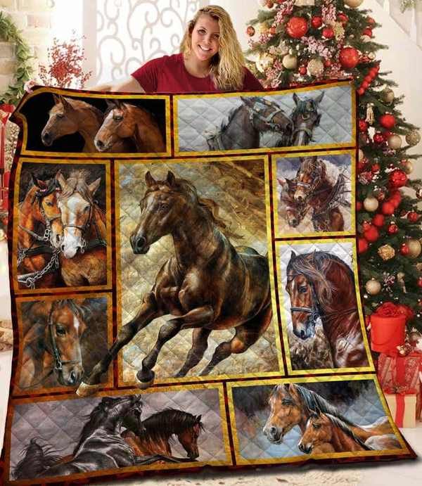 Horse Running Quilt Blanket DHC150120632TD