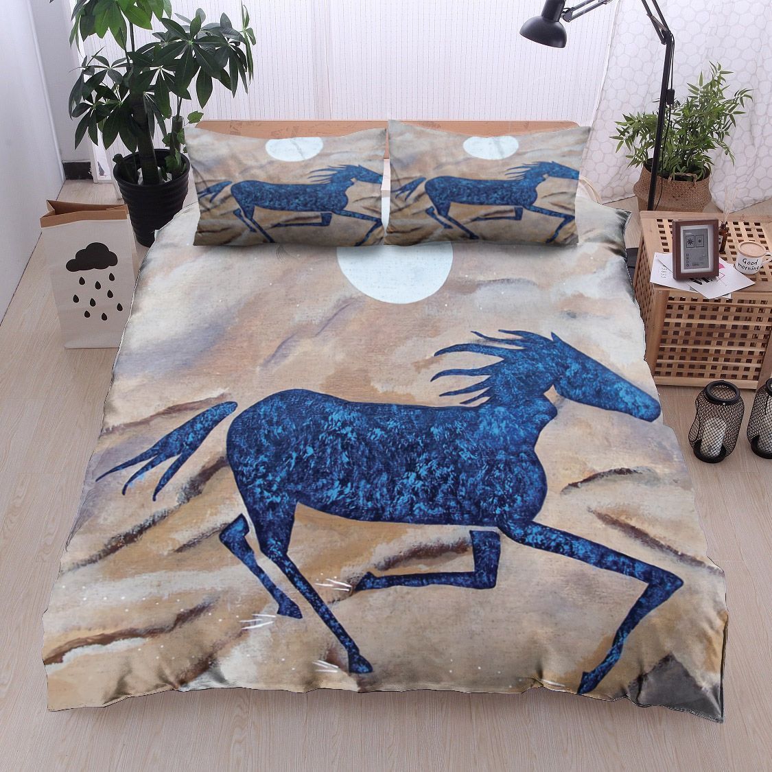 Horse Running With The Moon Bedding Set