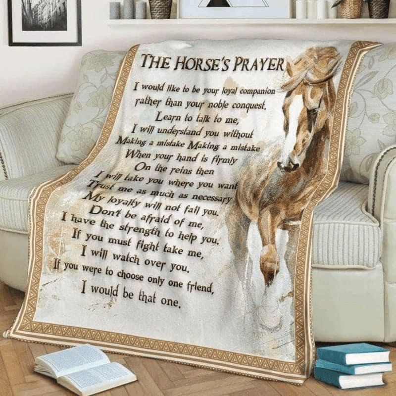 Horse S Prayer Sherpa Fleece Blanket