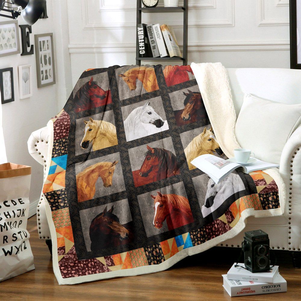 Horse Shades Of Horses Sherpa Fleece