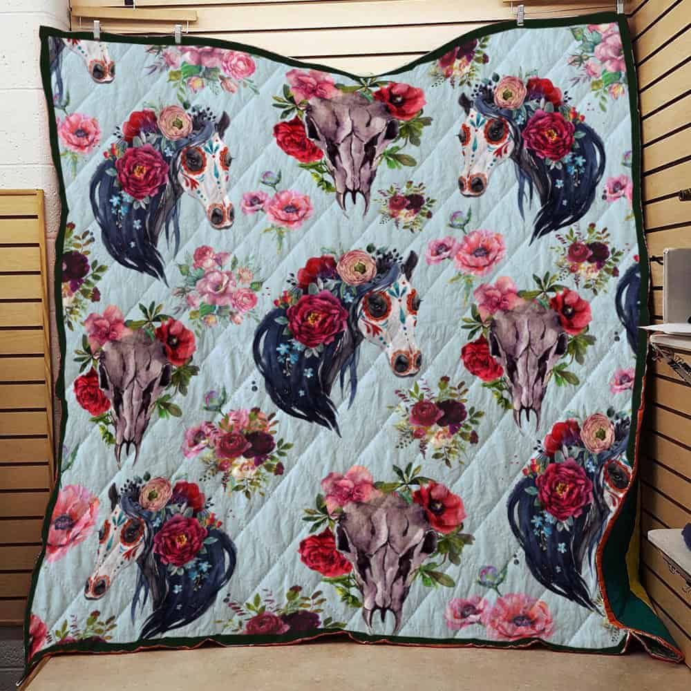 Horse Skull CLA1610571Q Quilt Blanket