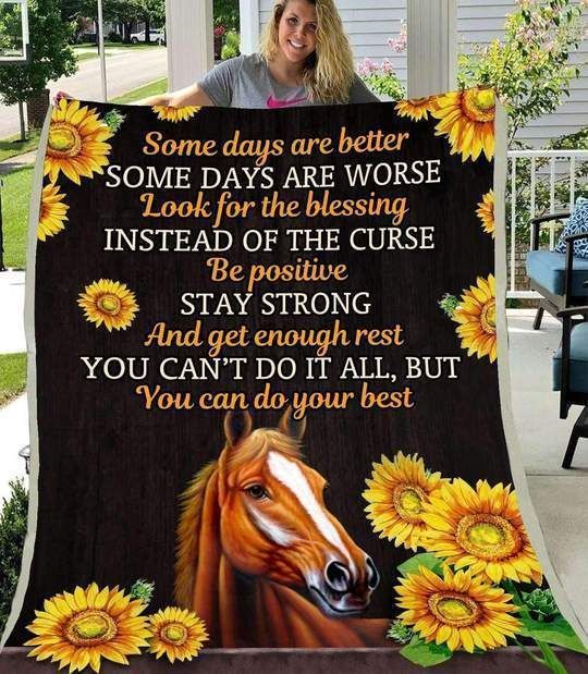 Horse Some Days Are Better Quote Motivation Fleece Blanket