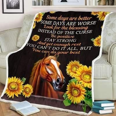 Horse Some Days Sherpa Fleece Blanket