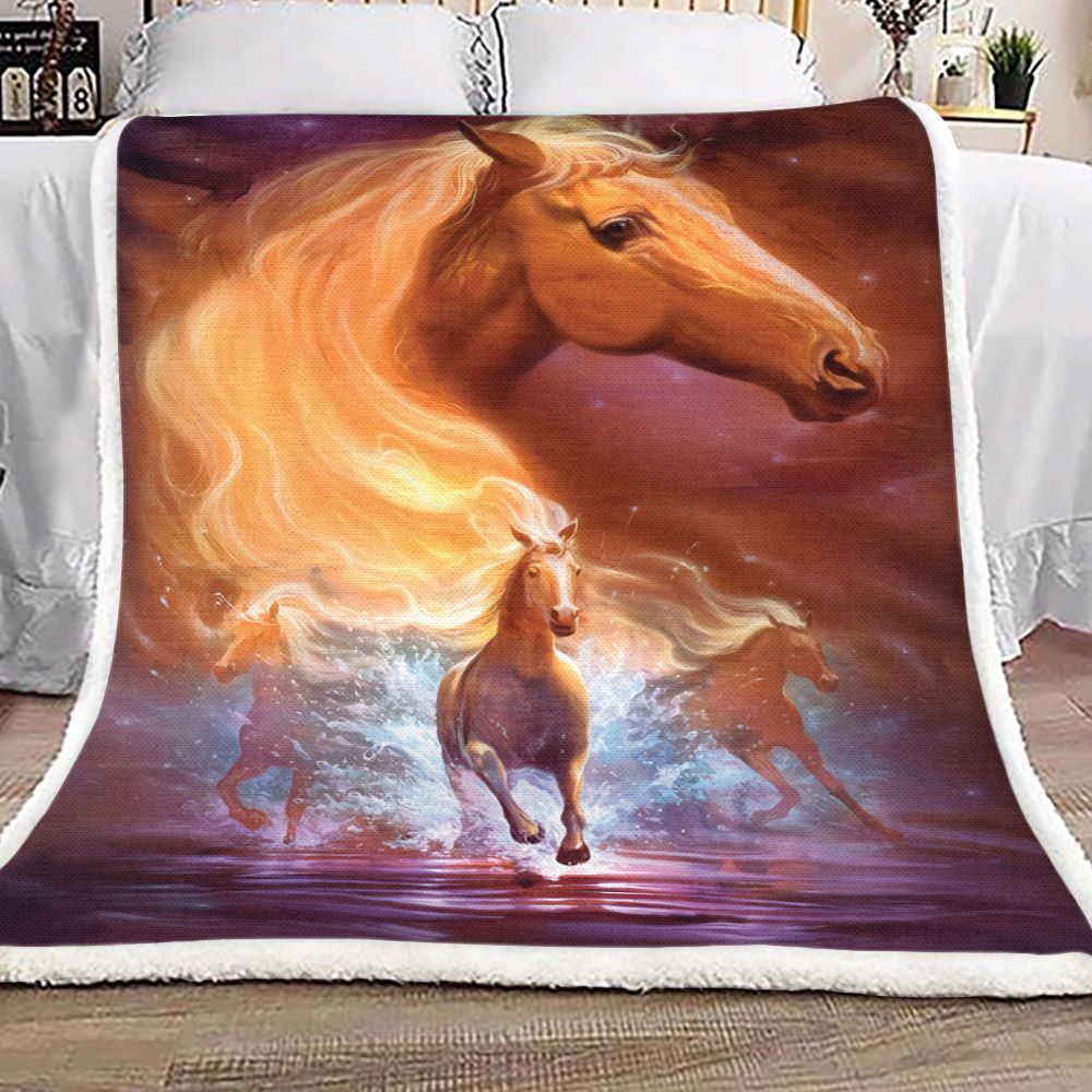 Horse Spirit Sherpa Fleece Blanket