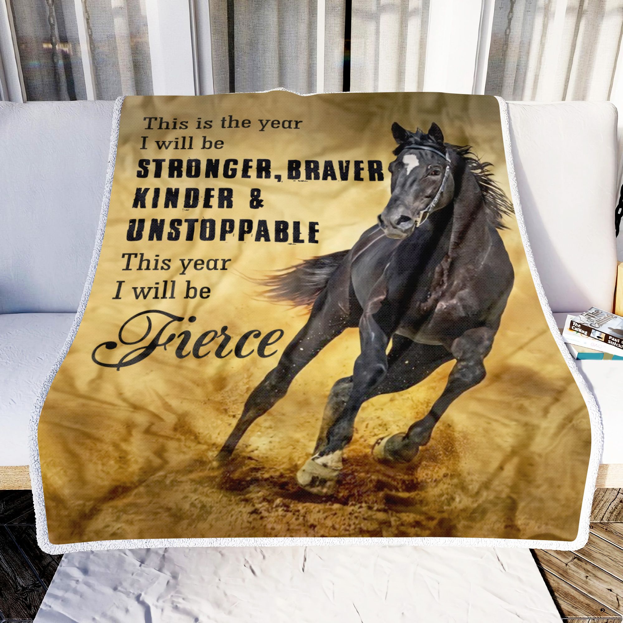 Horse Stronger Braver Kinder And Unstoppable Fleece Blanket