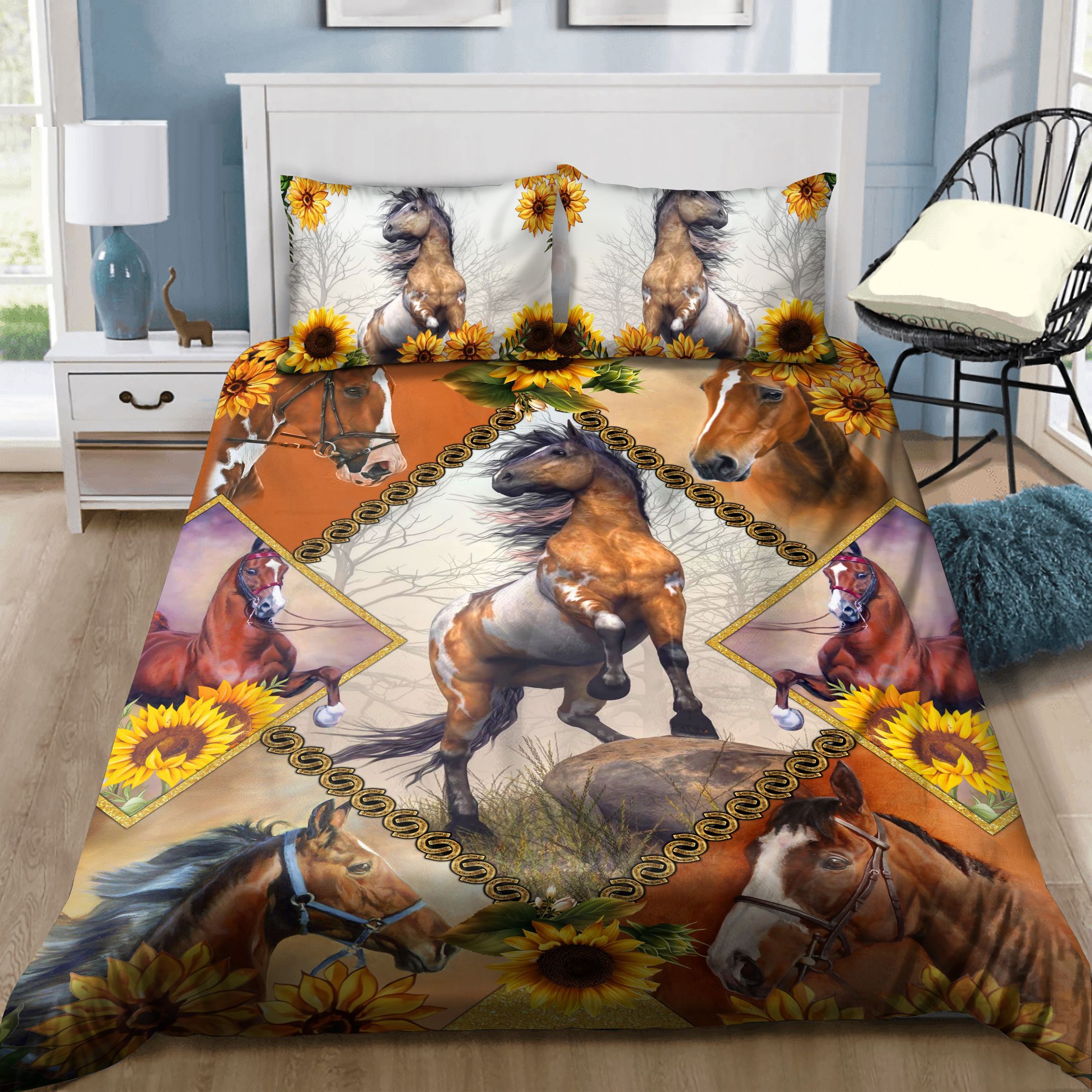 Horse Sunflower Bedding Set