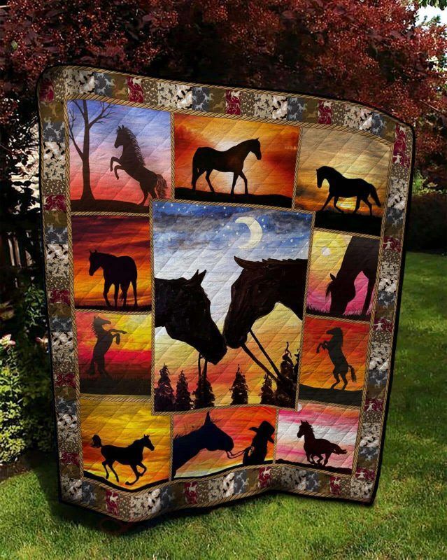 Horse Sunset Horse Lovers NC1809485CL Quilt Blanket