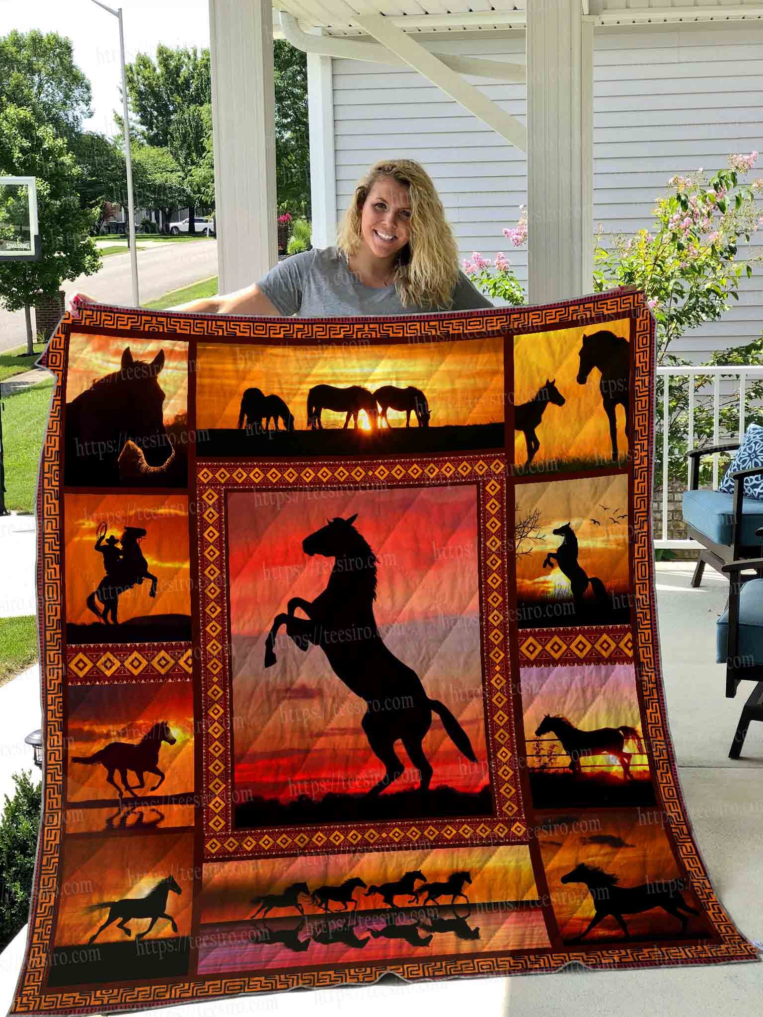 Horse Sunset Quilt Blanket DHC1501690VT