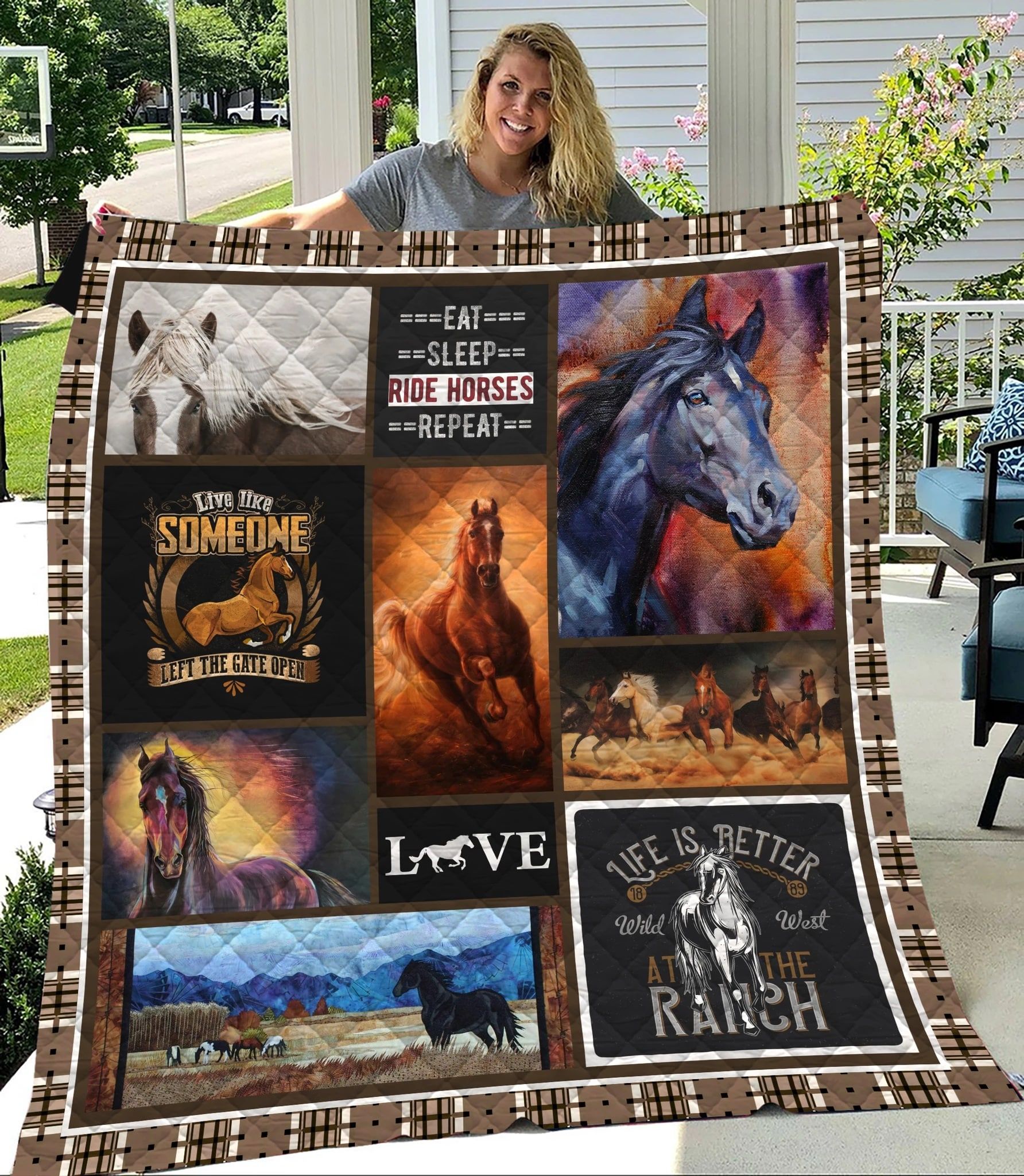 Horse Sweat And Tears Quilt Blanket Christmas Christmas Gifts Merry Christmas Holiday Gifts Gift Dhc03011319Dd