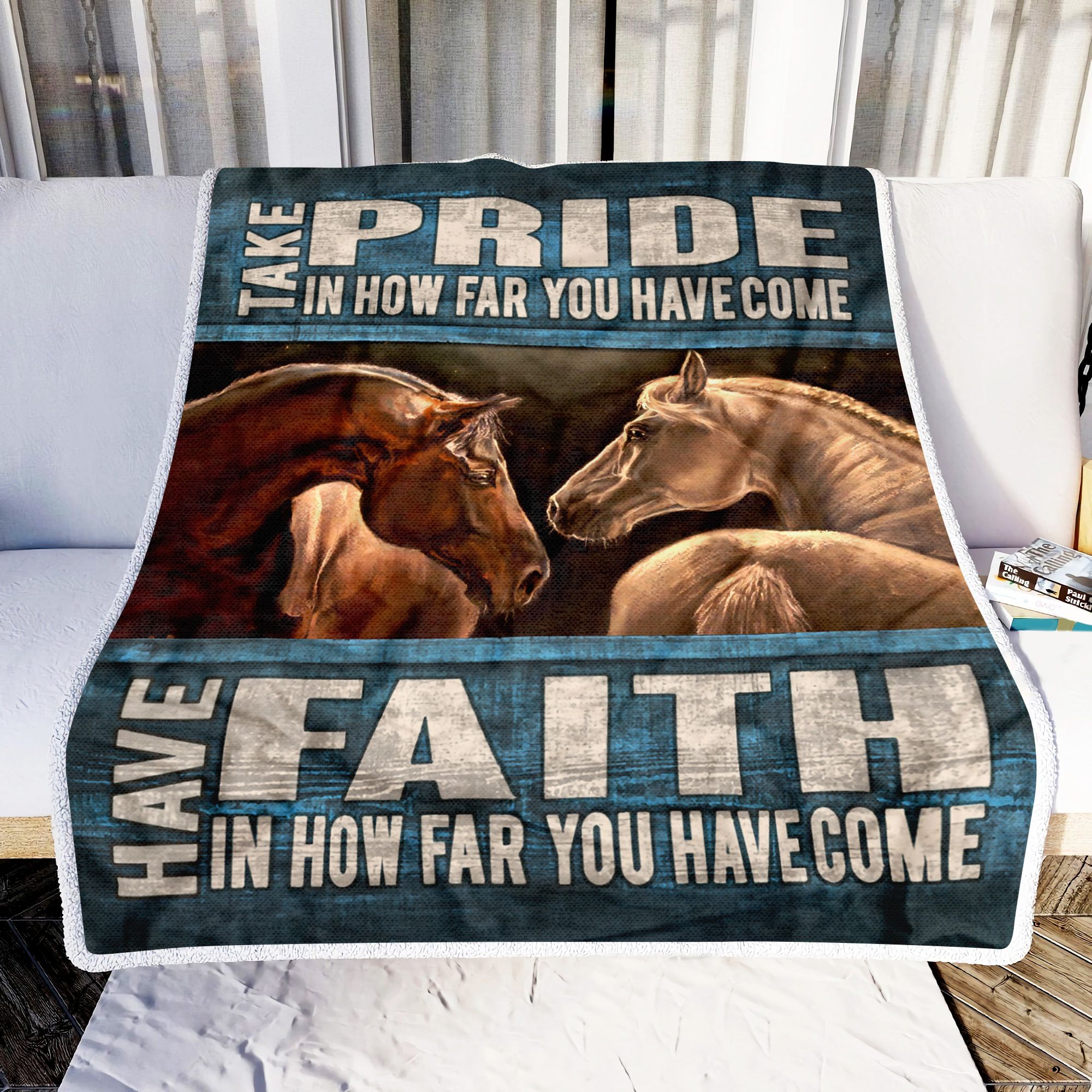 Horse Take Pride Have Faith Fleece Blanket