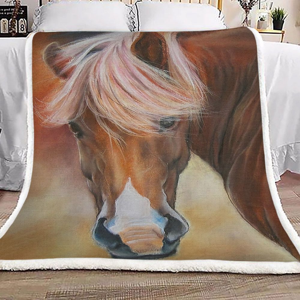 Horse Sherpa Fleece Blanket