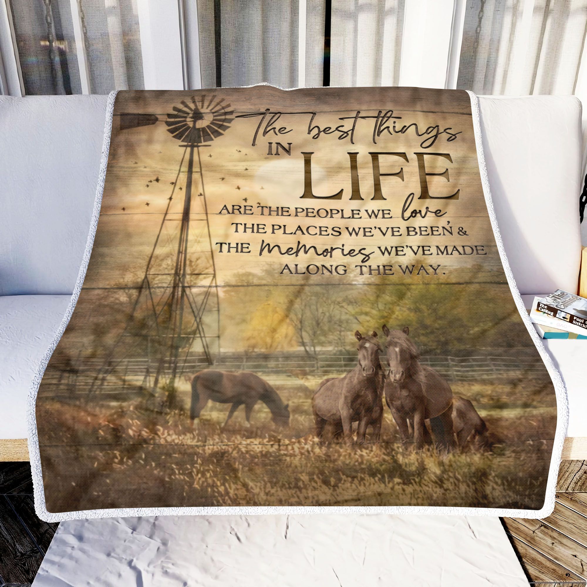 Horse The Best Things In Life Fleece Blanket