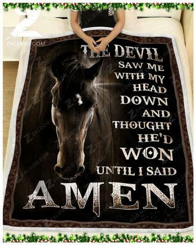 Horse The Devil Sherpa Fleece Blanket