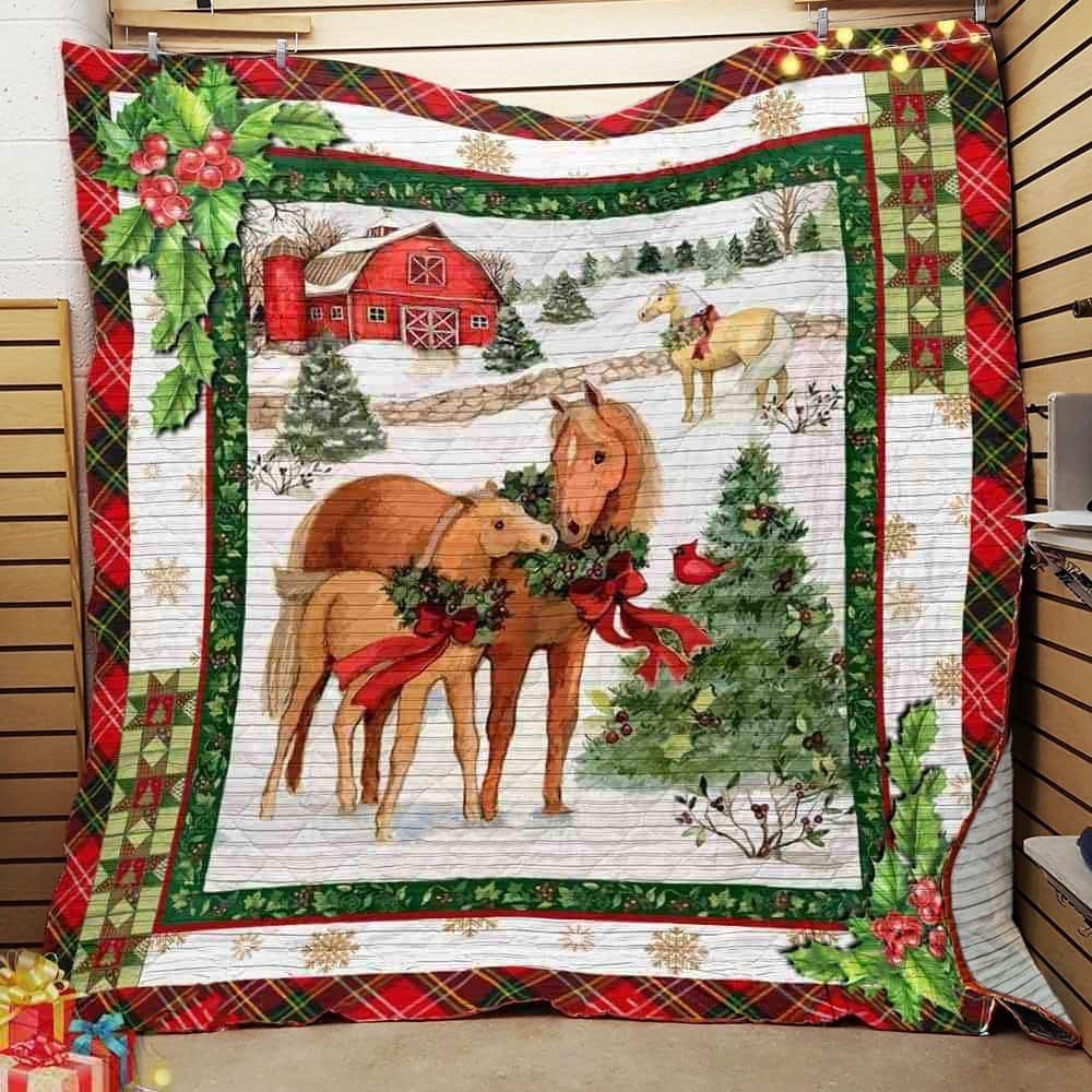 Horse The First Snow GS-CL-DT0107 Quilt Blanket