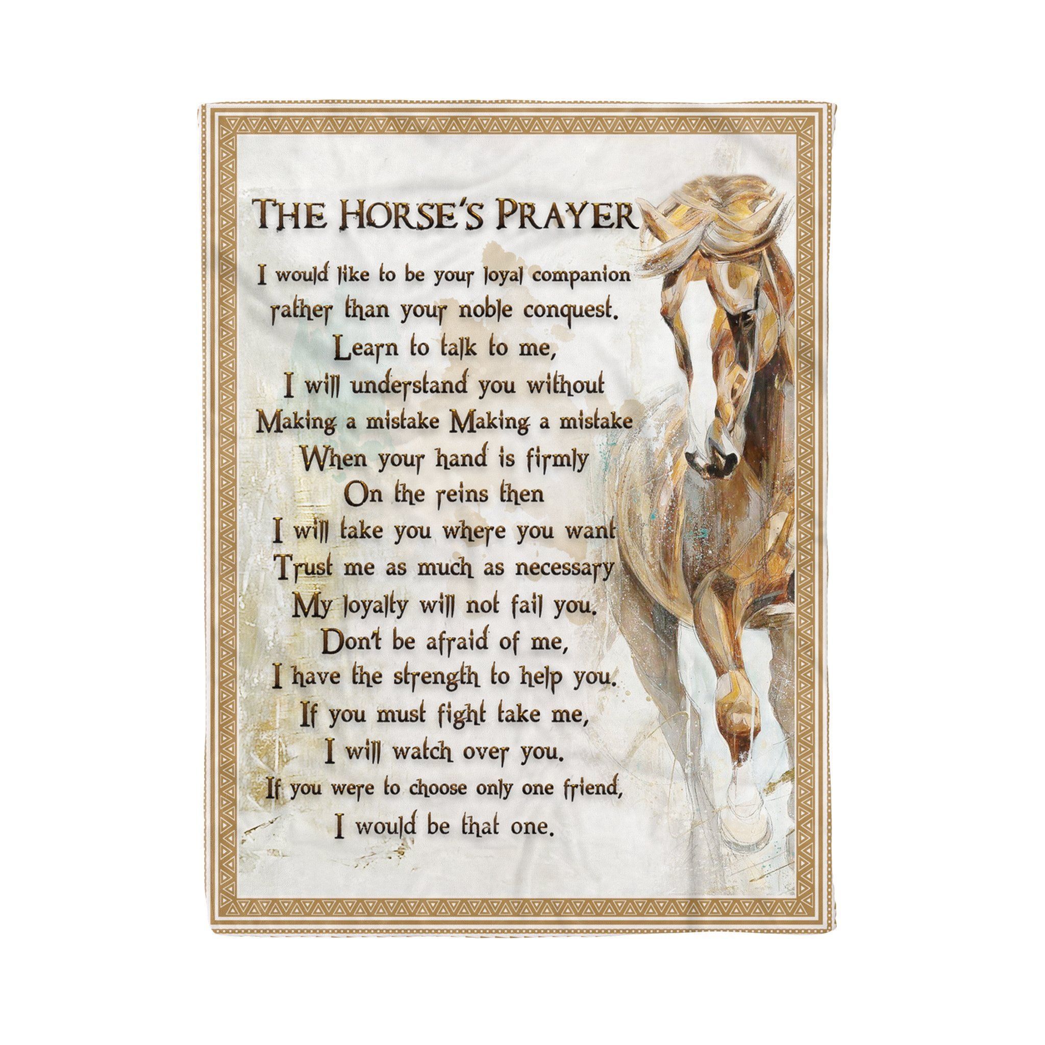Horse The Horse’S Prayer I Would Be That One Sherpa Fleece Blanket