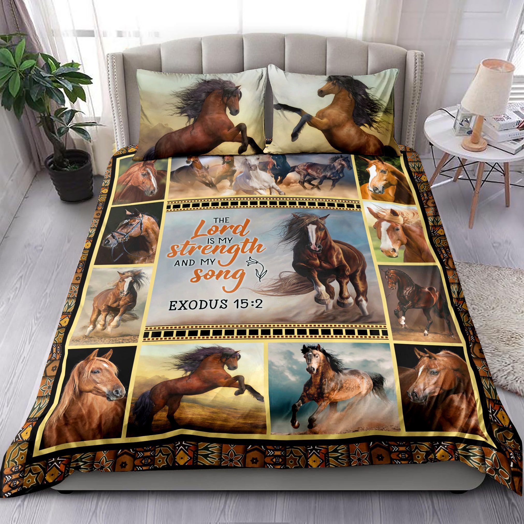 Horse The Lord Is My Strength Bedding Set