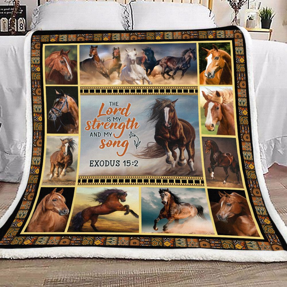 Horse The Lord Is My Strength Fleece Blanket