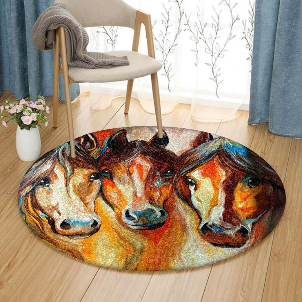 Horse Round Carpet