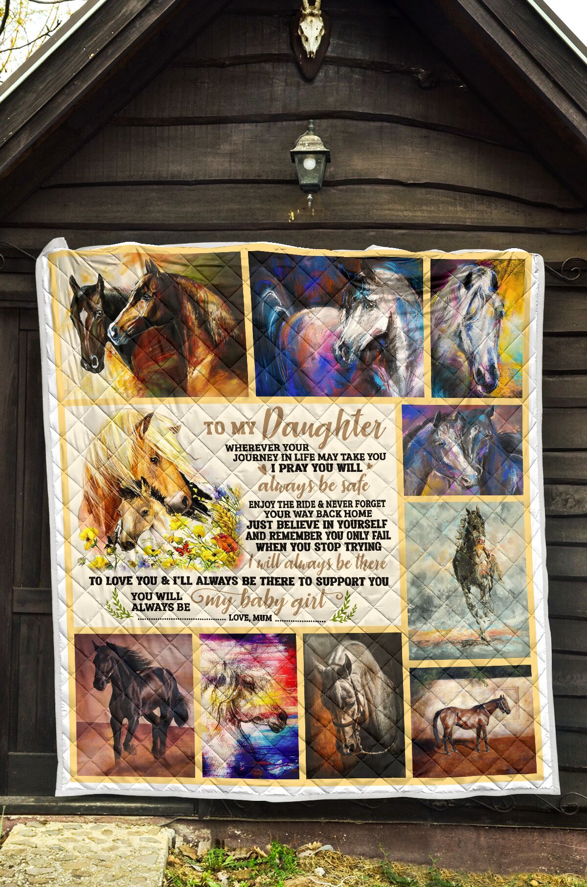 Horse To My Babe Girl Quilt Blanket DHC3112399TD