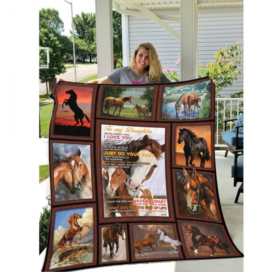 Horse To My Daughter Sherpa Fleece Blanket