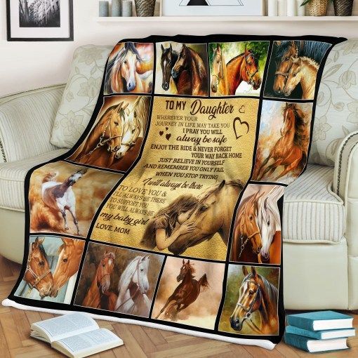 Horse To My Daughter Sherpa Fleece Blanket