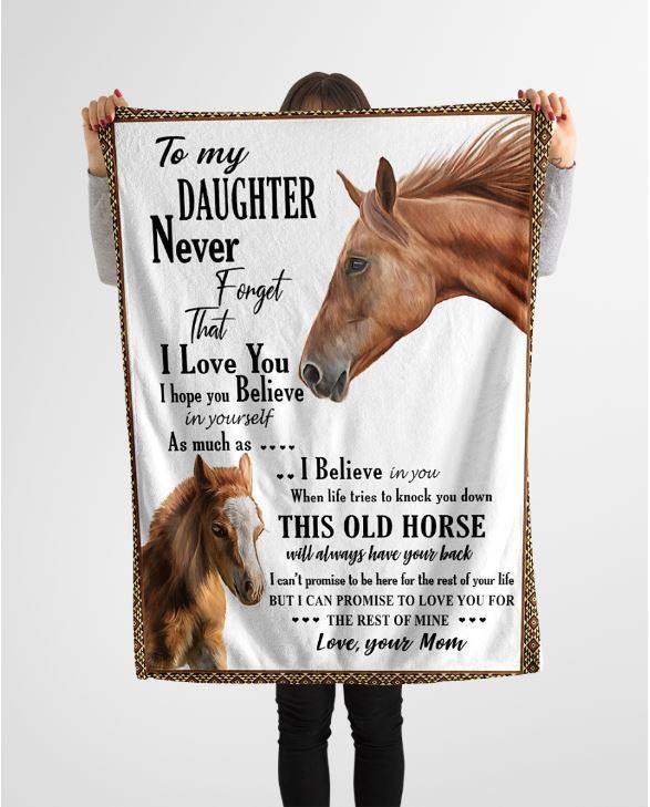 Horse To My Daughter Sherpa Fleece Blanket