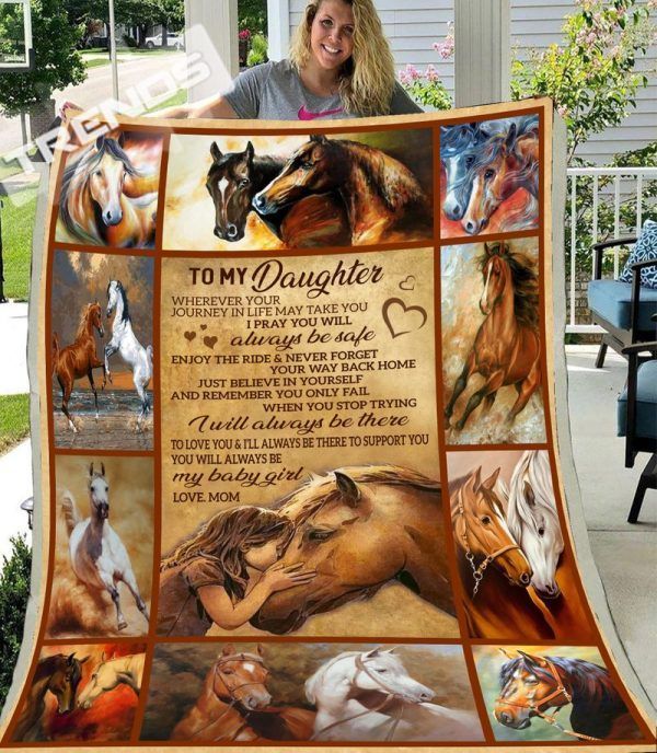 Horse To My Daughter Sherpa Fleece Blanket