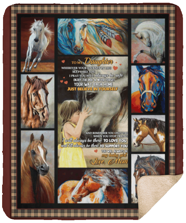 Horse To My Daughter Sherpa Fleece Blanket