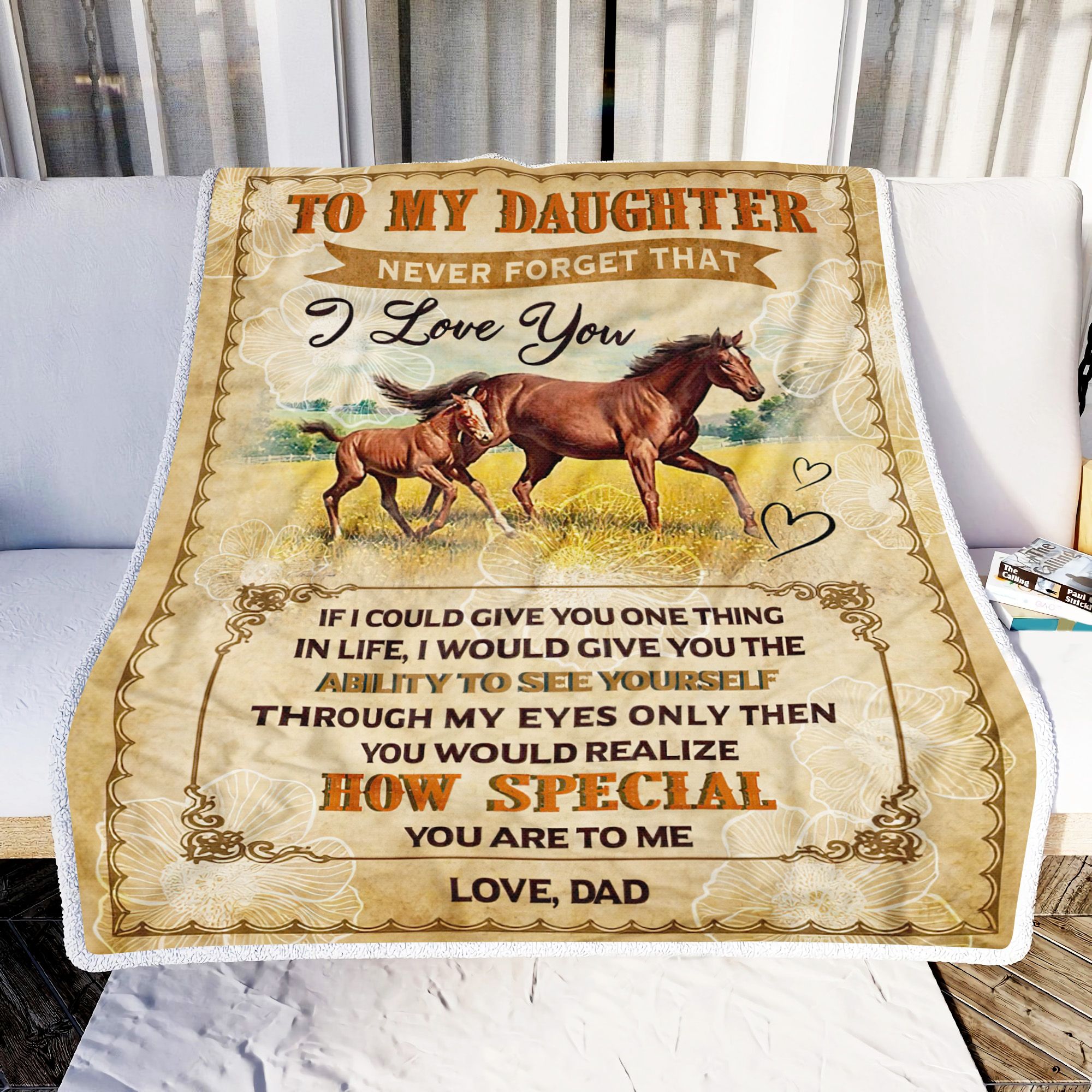 Horse To My Daughter How Special You Are To Me Fleece Blanket