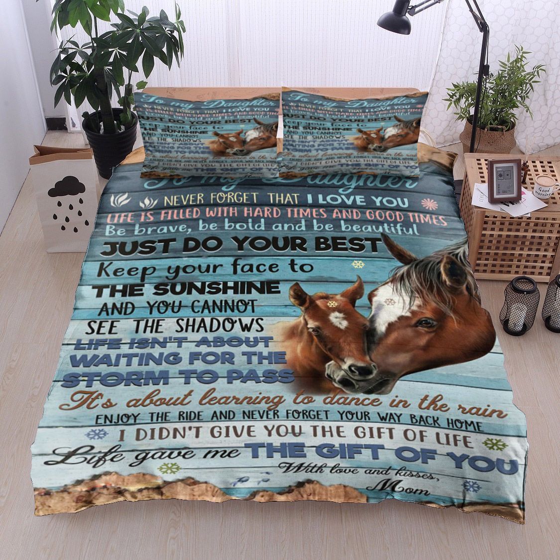 Horse To My Daughter Kisses Mom Bedding Set