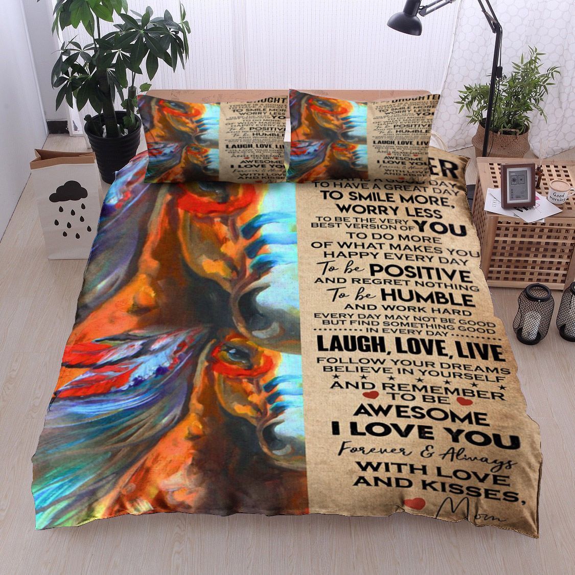 Horse To My Daughter Kisses Mom Bedding Set