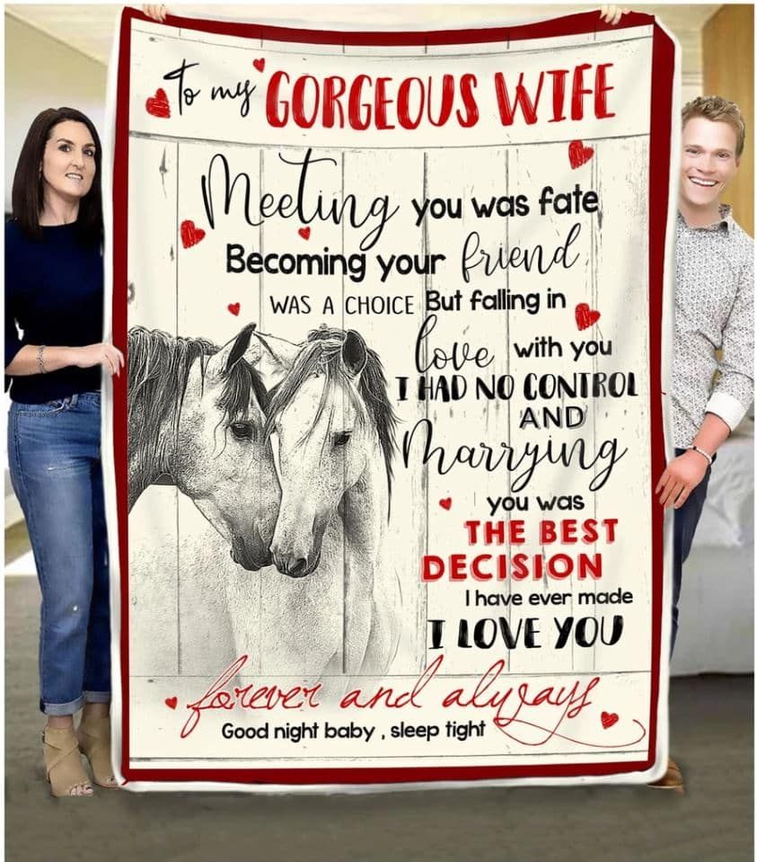 Horse To My Gorgeous Wife Quilt Blanket DHC31121556TD