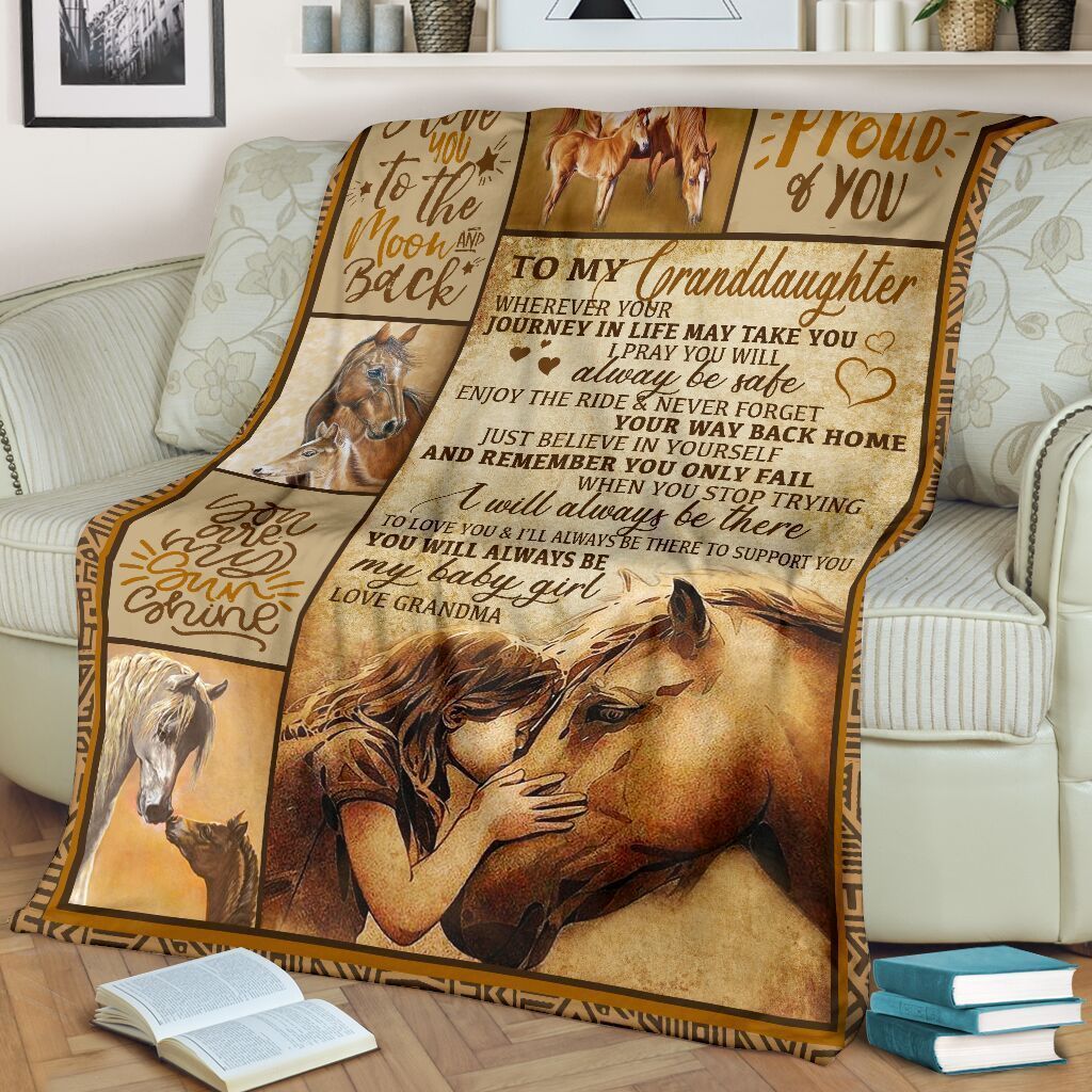 Horse To My Granddaughter Sherpa Fleece Blanket