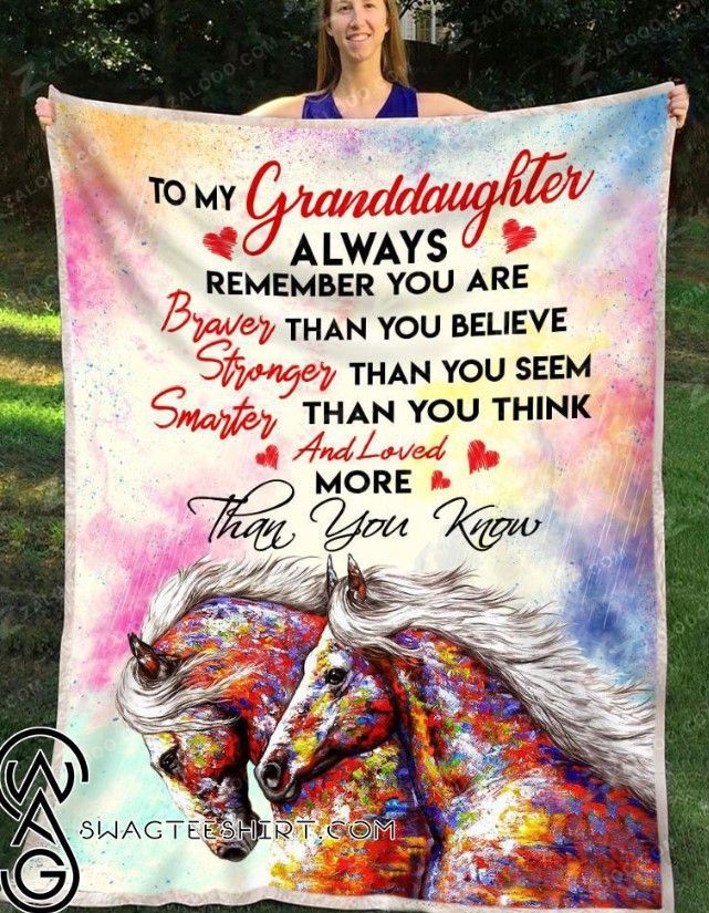 Horse To My Granddaughter Sherpa Fleece Blanket