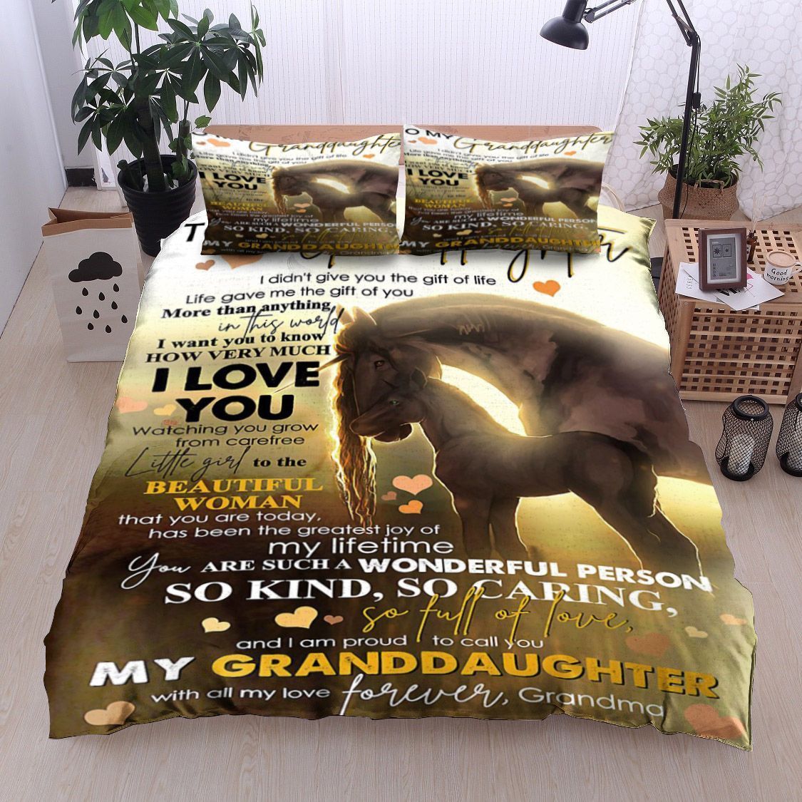 Horse To My Granddaughter Forever Grandma Bedding Set