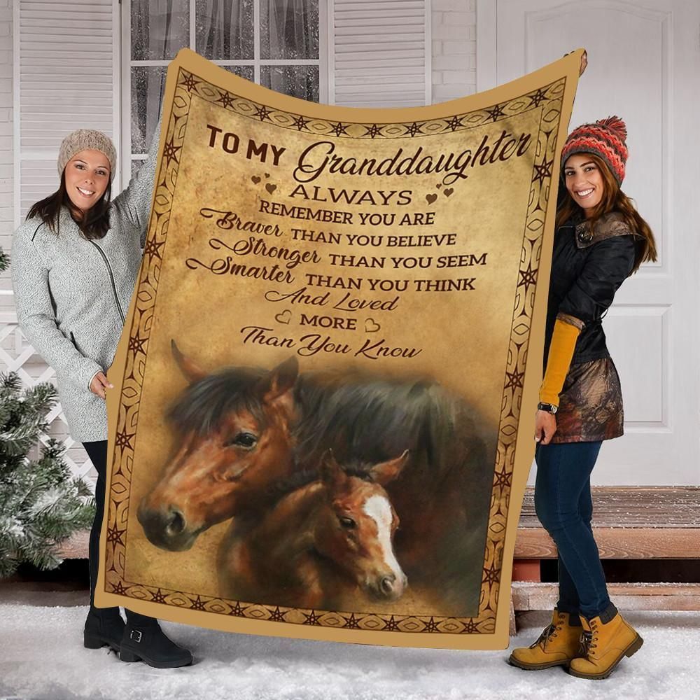 Horse To My Granddaughter Sherpa Fleece Blanket