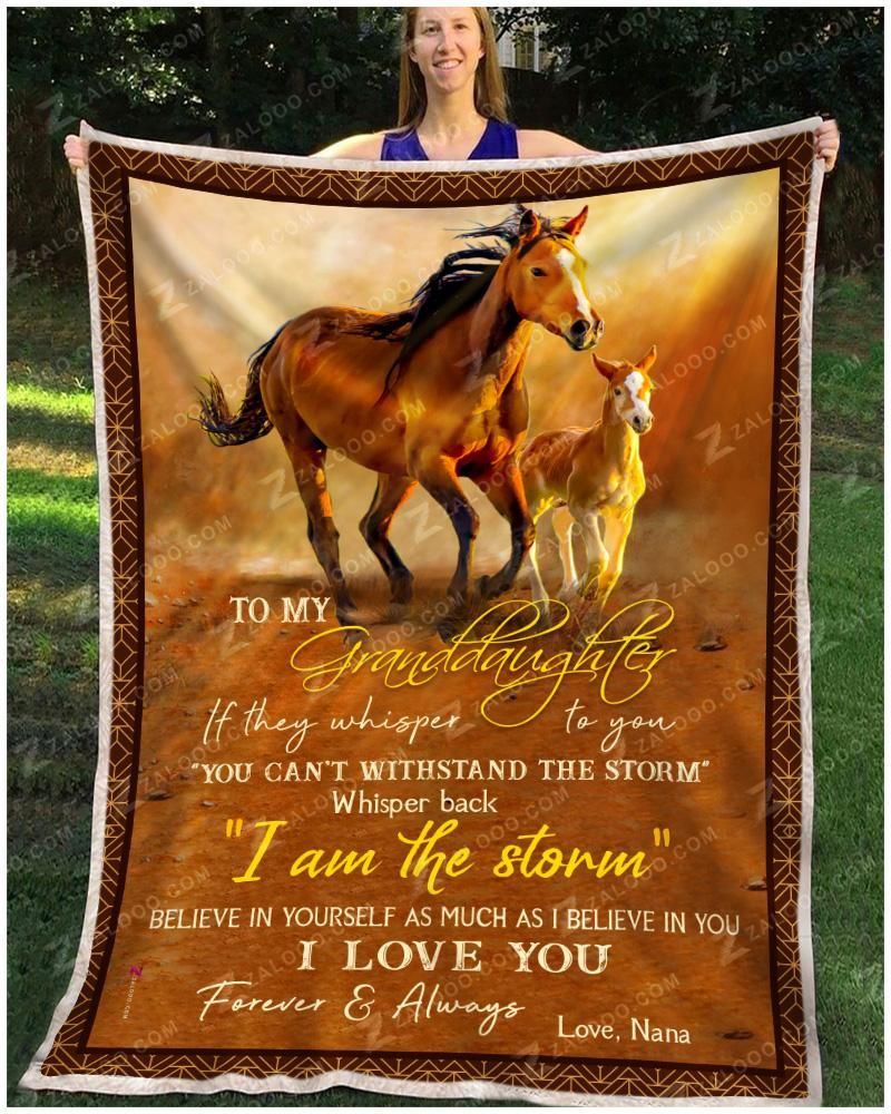 Horse To My Granddaughter Love Nana Sherpa Fleece Blanket