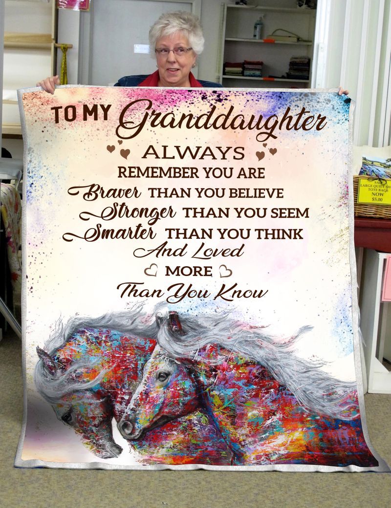 Horse To My Granddaughter Quilt Blanket Dhc04011488Dd