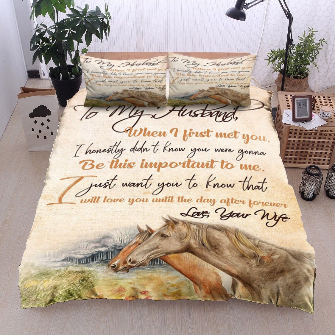 Horse To My Husband Bedding Set