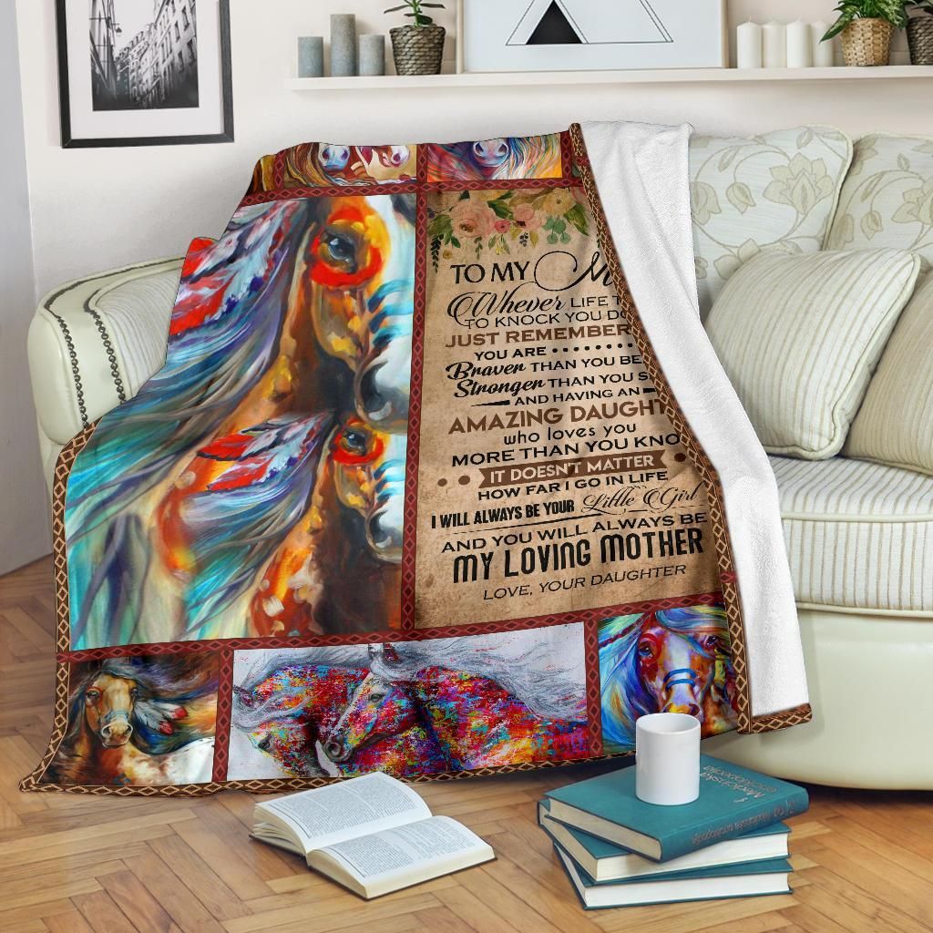 Horse To My Mom Sherpa Fleece Blanket