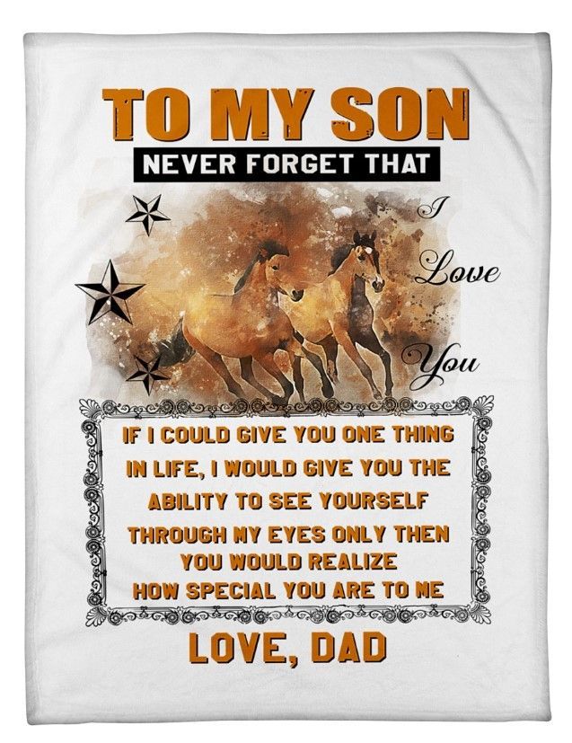 Horse To My Son Sherpa Fleece Blanket
