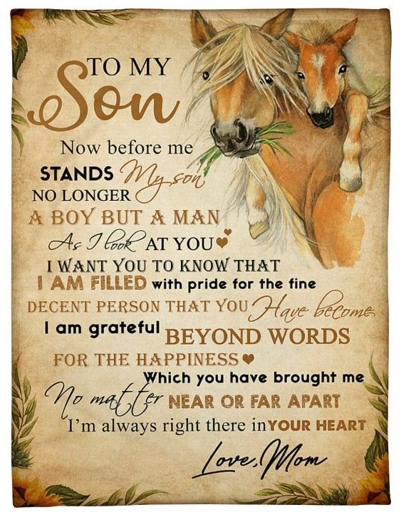 Horse To My Son Im Always Right There In Your Heart Sherpa Fleece Blanket