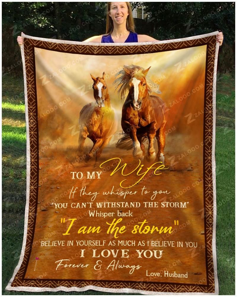 Horse To My Wife Sherpa Fleece Blanket