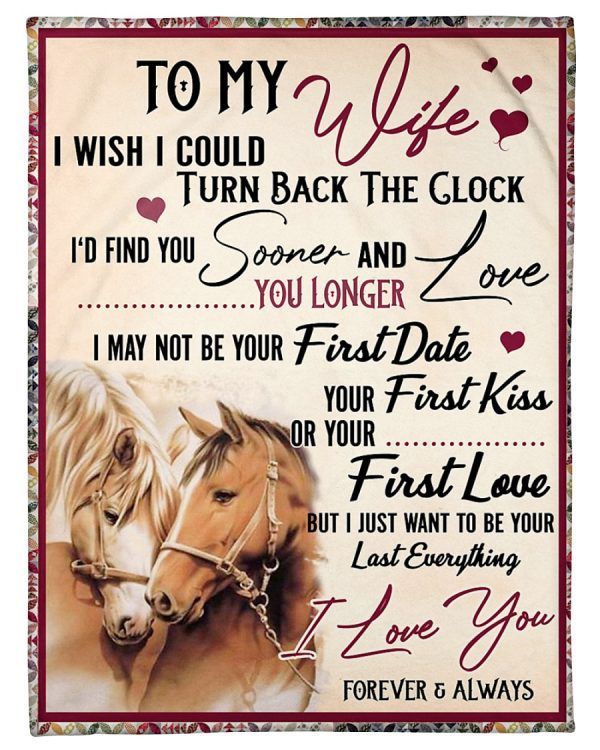 Horse To My Wife Sherpa Fleece Blanket