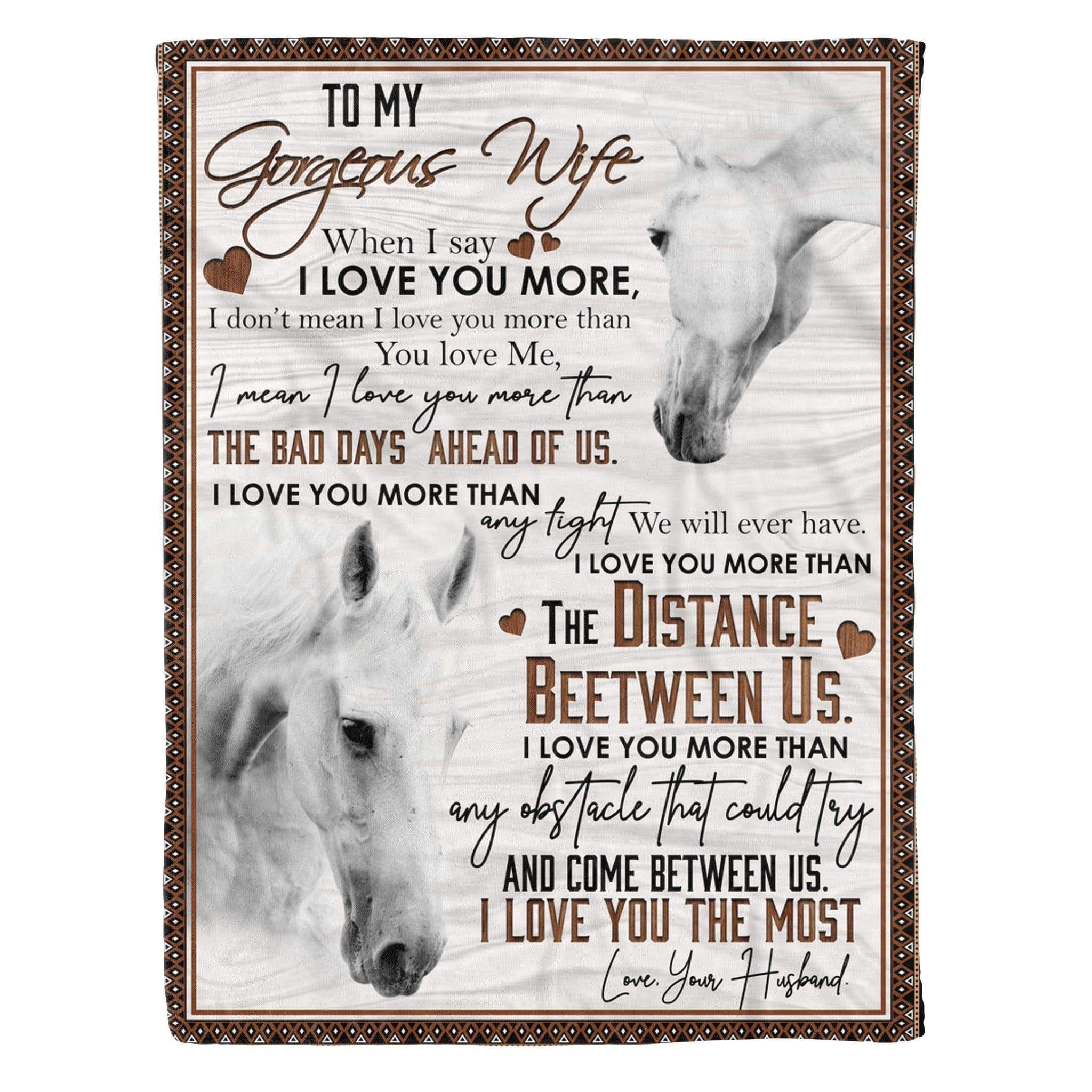 Horse To My Wife Fleece Blanket
