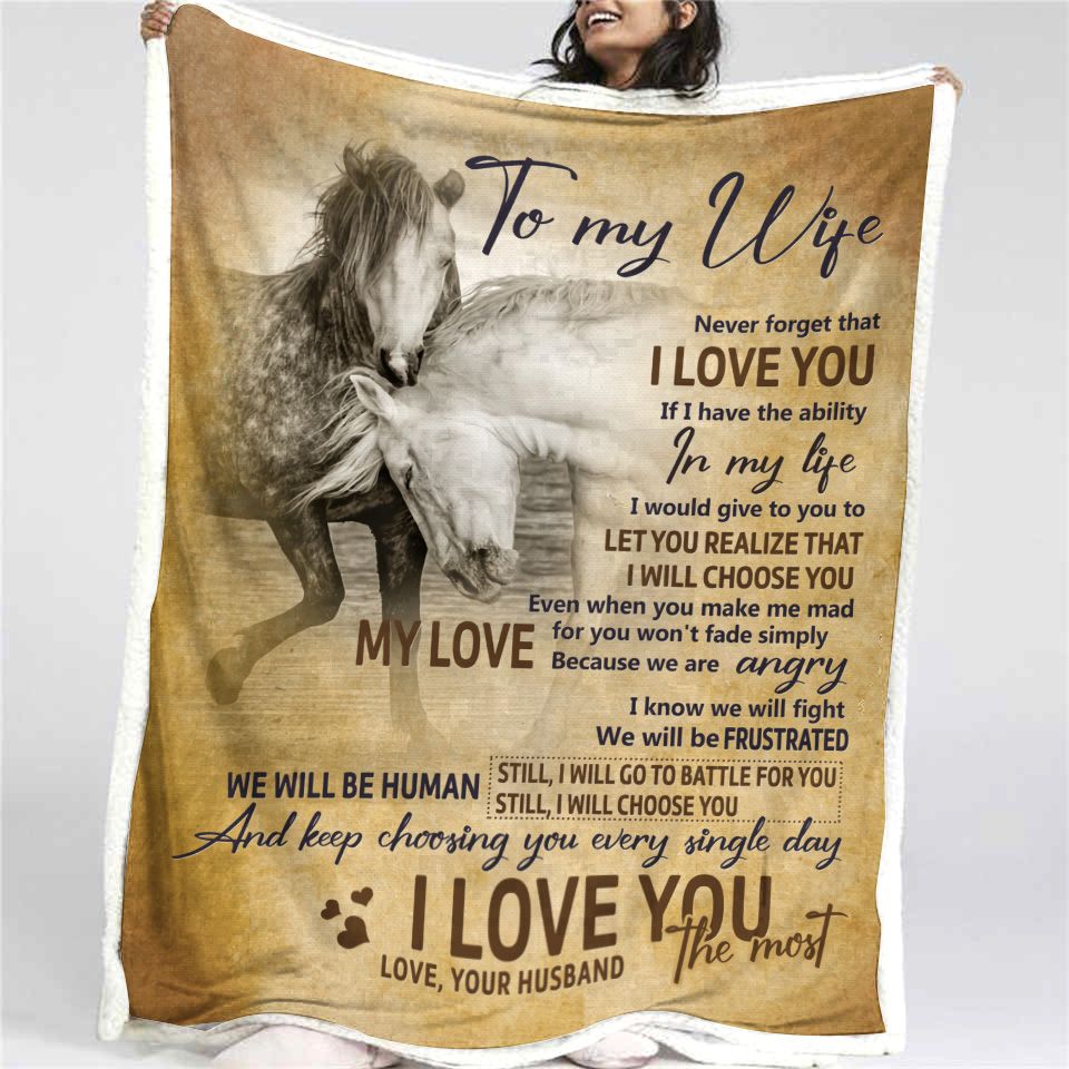 Horse To My Wife Fleece Blanket