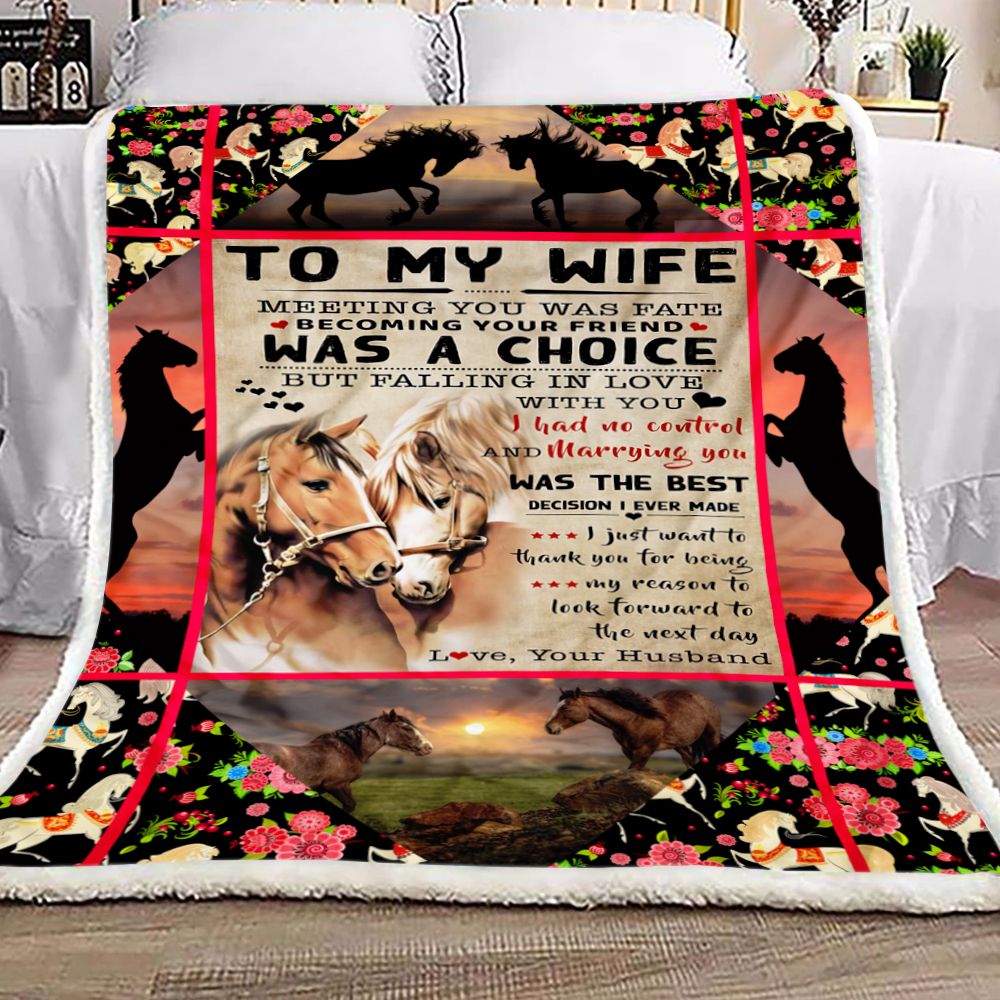 Horse To My Wife Fleece Blanket