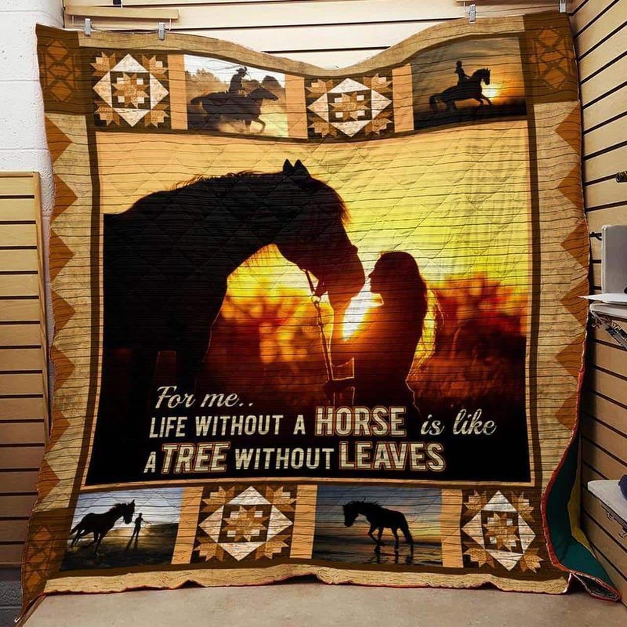 Horse Tree Without Leaves Quilt Blanket Dhc04011987Dd