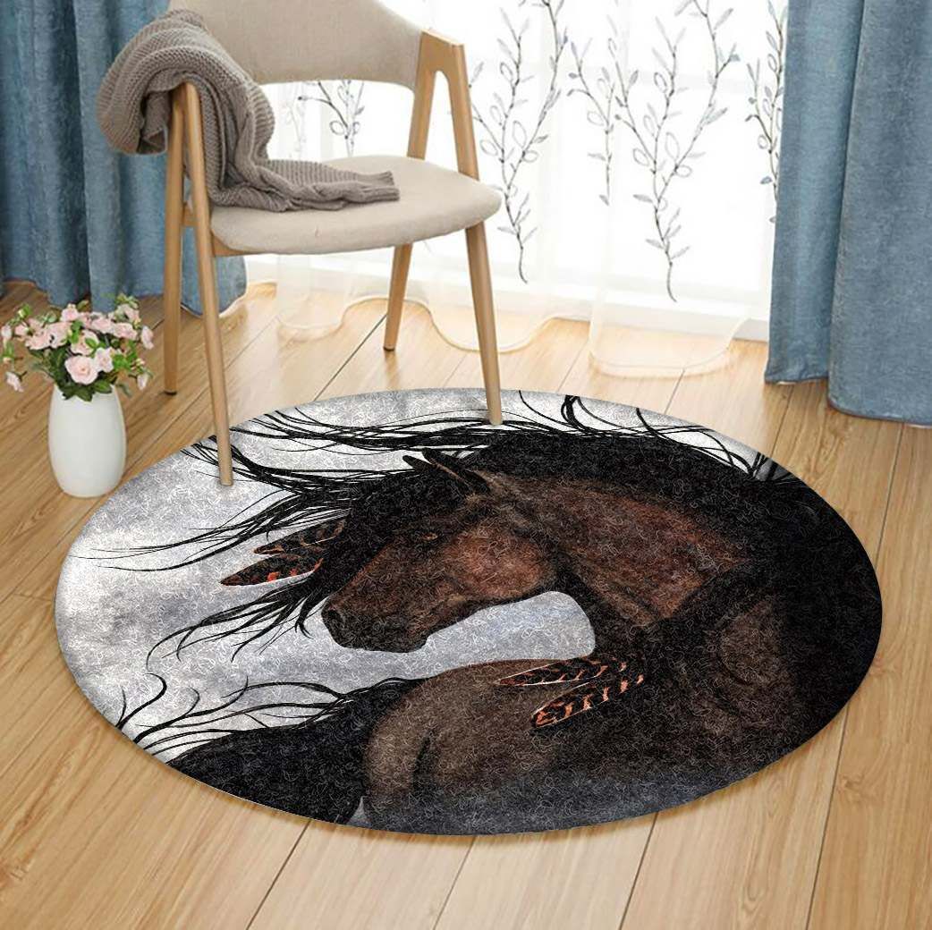 Horse Round Carpet