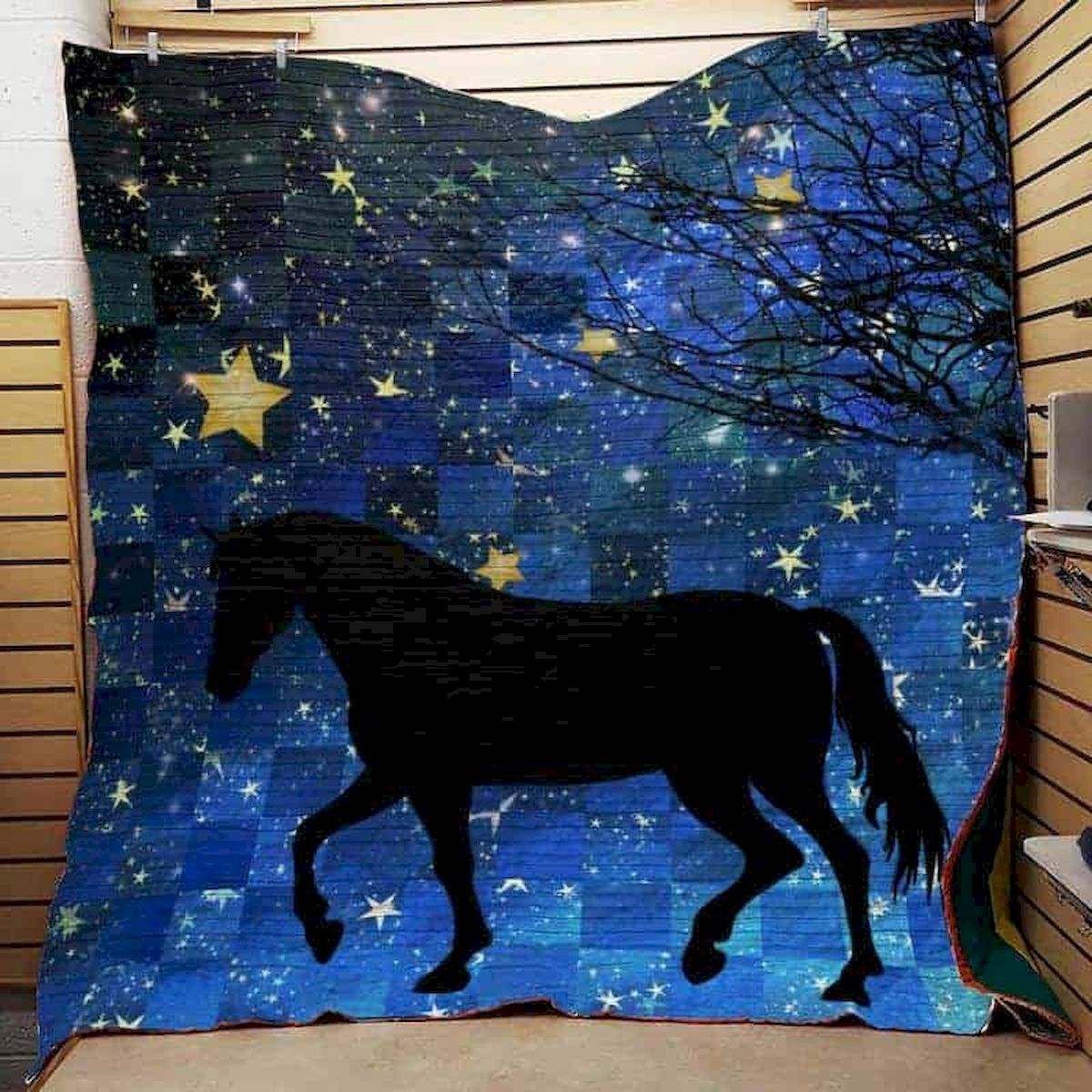 Horse Under Starry Night CLD270665 Quilt Blanket